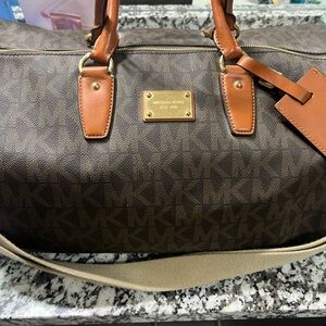 Michael Kors Signature Brown Duffel Bag